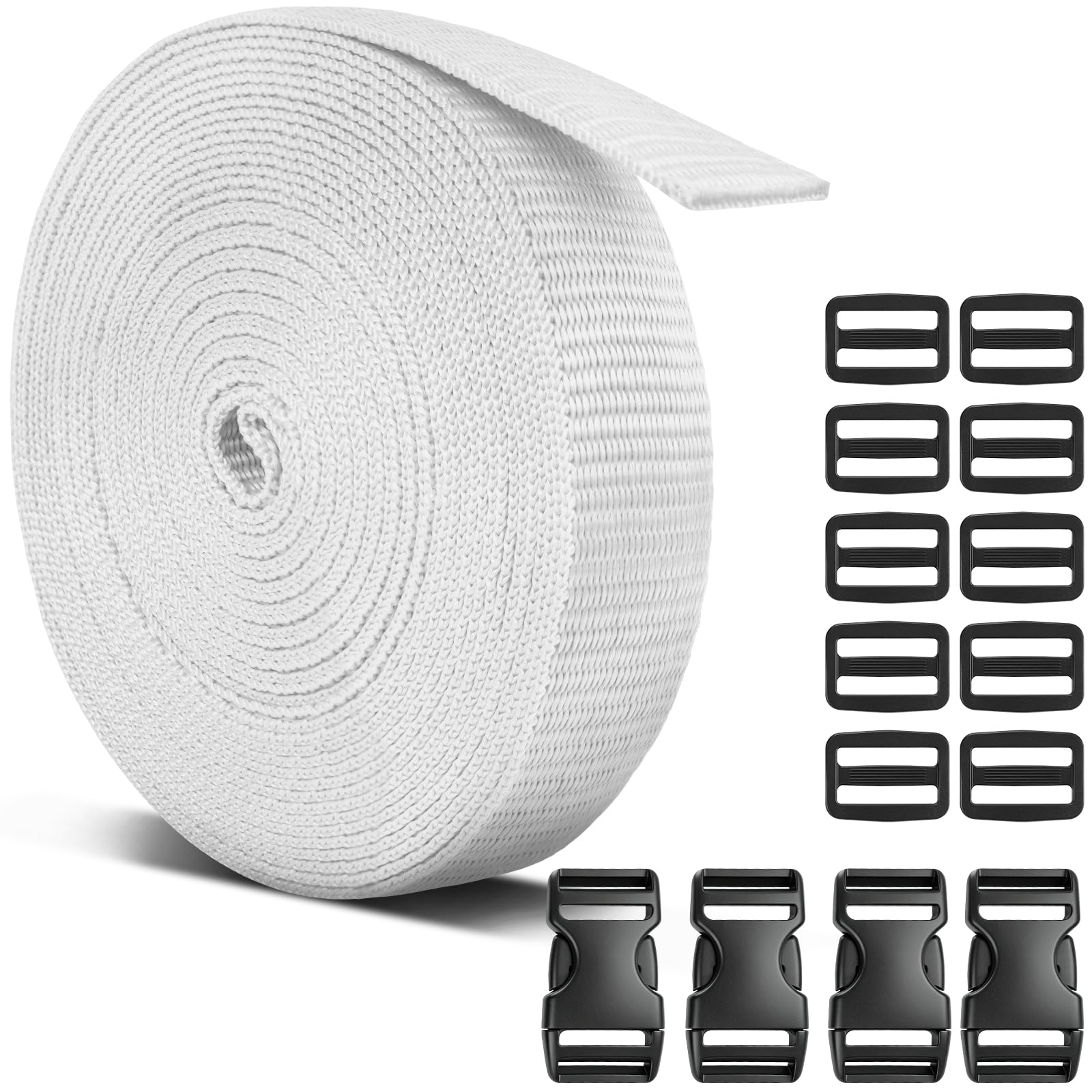 Black Webbing Straps - 10 Yards, 1" Wide -10