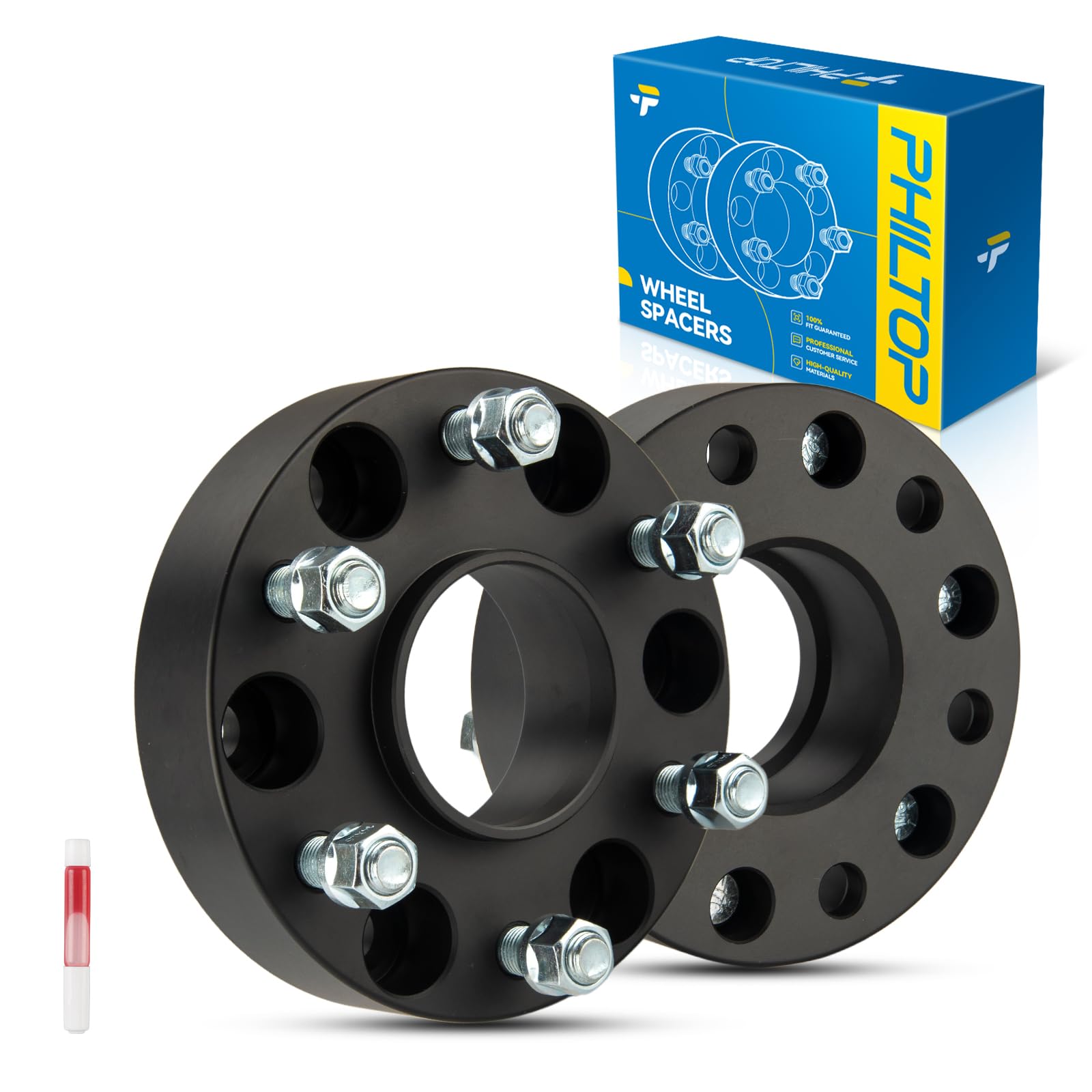 PHILTOP 6x5.5 Wheel Spacer, 1.5" Hub Centric Wheel Spacers Fit for Silverado 1500, 1500, Sierra 1500, Tahoe, K1500, Silverado 1500 LTD, Thread Pitch M14x1.5 Hub Bore 78.1mm - 2Pcs