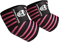 Vista 11 de Gymreapers Coderas de levantamiento de pesas (1 par) – Correa de compresión flexible de 40 pulgadas para codo y soporte para articulaciones