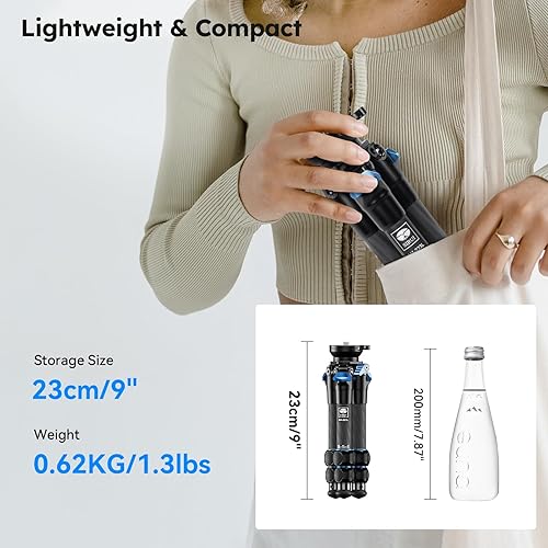 Miniatura 2 de SIRUI Kit de trípode de mesa de fibra de carbono con ajuste de cuenco de  15, peso compacto ultraligero de solo 1.4 lbs, carga máxima 11.0 lbs11.02