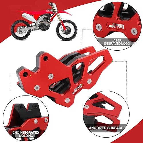 Miniatura 4 de AnXin Protector de guía de cadena de motocicleta CNC para CRF150F 2003-2009 2012-2017 CRF230F 2003-2017 2019 CRF250F 2019-2023 Dirt Pit Bike Rojo