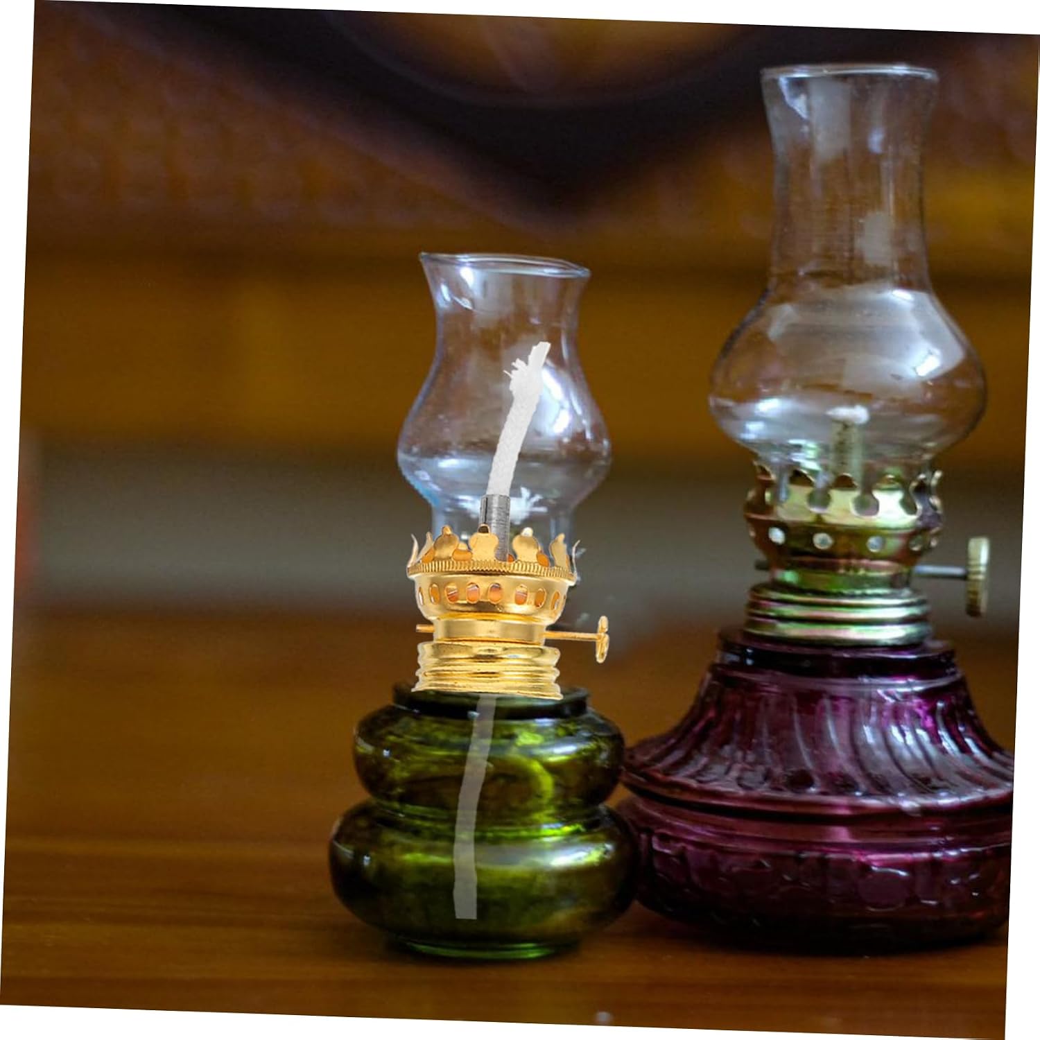PRETYZOOM Oil Lamp Burner Wick Holder Glass Kerosene Lamp Replacement Parts for Emergency Lighting Retro Metal Burner for DIY