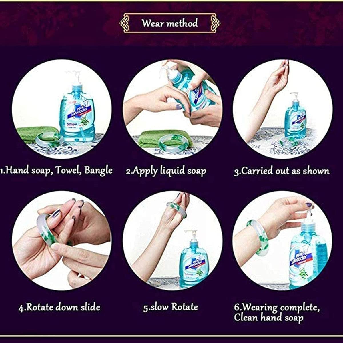 Jade BangleBracelet for Women Retro Chinese Style Natural Green Jade Bangle 56mm-68mm 64-68mm