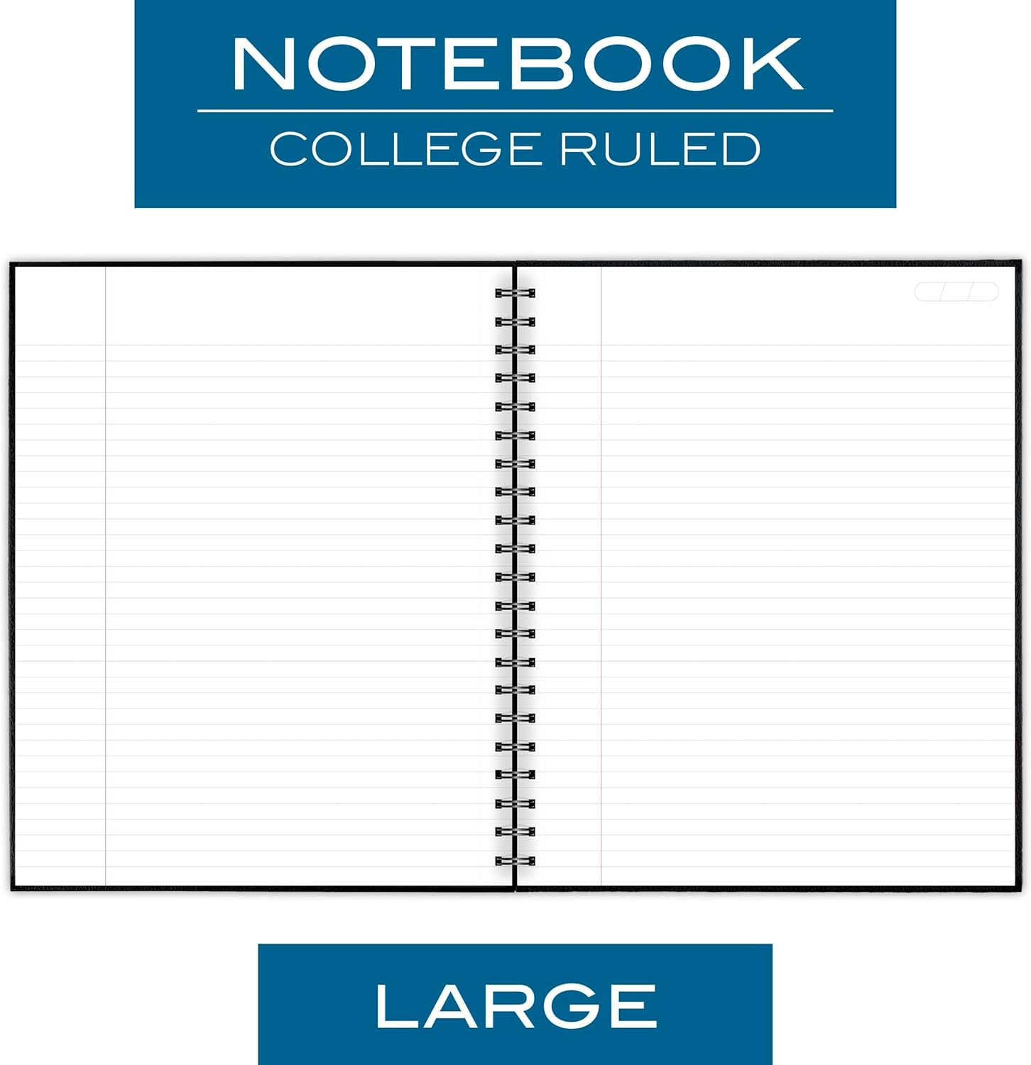 Cambridge Limited Business Notebook, Legal Ruled Paper, 8-1/4" x 11", 96 Sheets, Hardcover, Pockets, Wirebound, Black (06100)