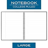 Cambridge Limited Business Notebook, Legal Ruled Paper, 8-1/4" x 11", 96 Sheets, Hardcover, Pockets, Wirebound, Black (06100) – view 3