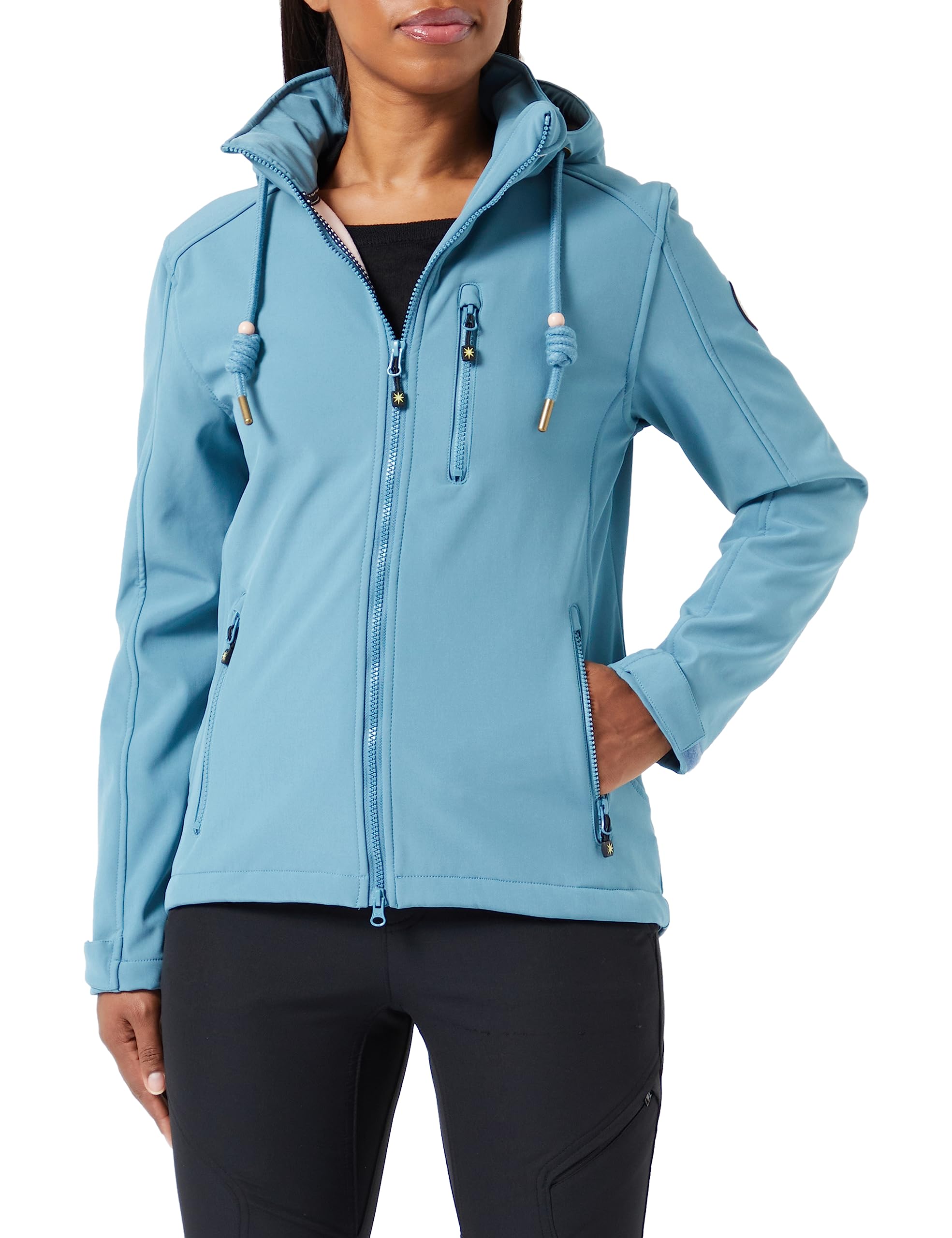 Ankerglut Kurtka softshell Kobiety Damska Kurtka Softshell Z Odpinanym Kapturem Z Podszewką, Kurtka Przejściowa Windbreaker #Ankerglutfreude
