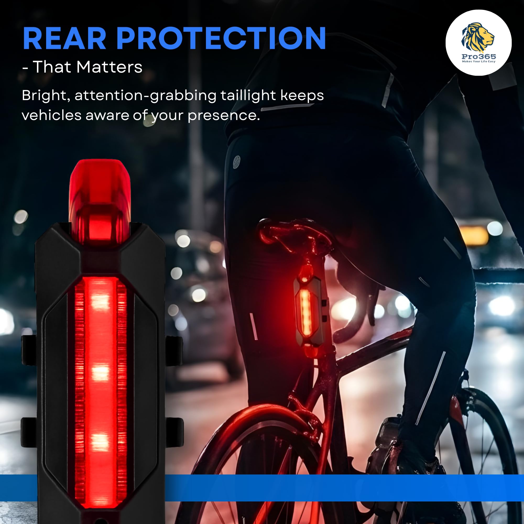 PRO365 USB Rechargeable Bike Lights - 250 Lumens -7