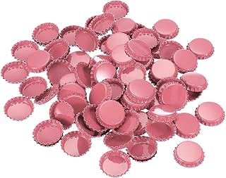 PATIKIL 100PCS Bottle Caps for Crafts, Decorative Bottle Cap Double-Sided Printing for Hair Bows DIY Craft Pendants Scrapbooking Embellishments, Pink