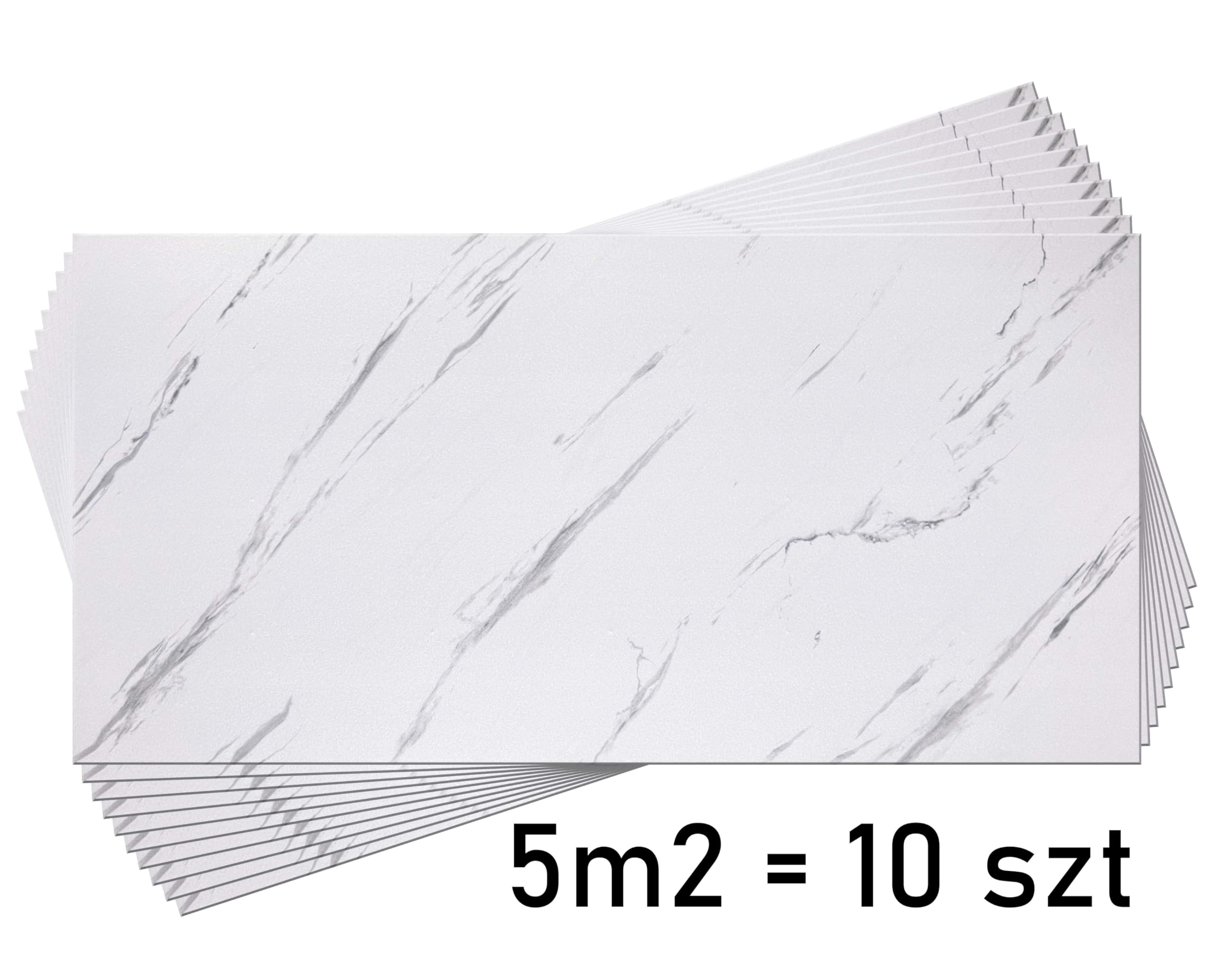 Panele ścienne DECCART o wyglądzie betonu - panele sufitowe - z imitacją betonu - panele ścienne w kolorze szarym ze styropianu - 100x50 cm - szary marmurowy - 7214 XL - 20 sztuk (10 m²)