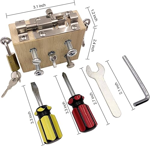 Miniatura 4 de Moteizho Montessori - Tablero de destornillador de madera para habilidades motoras finas, juguete para niños y niñas, juguete sensorial preescolar