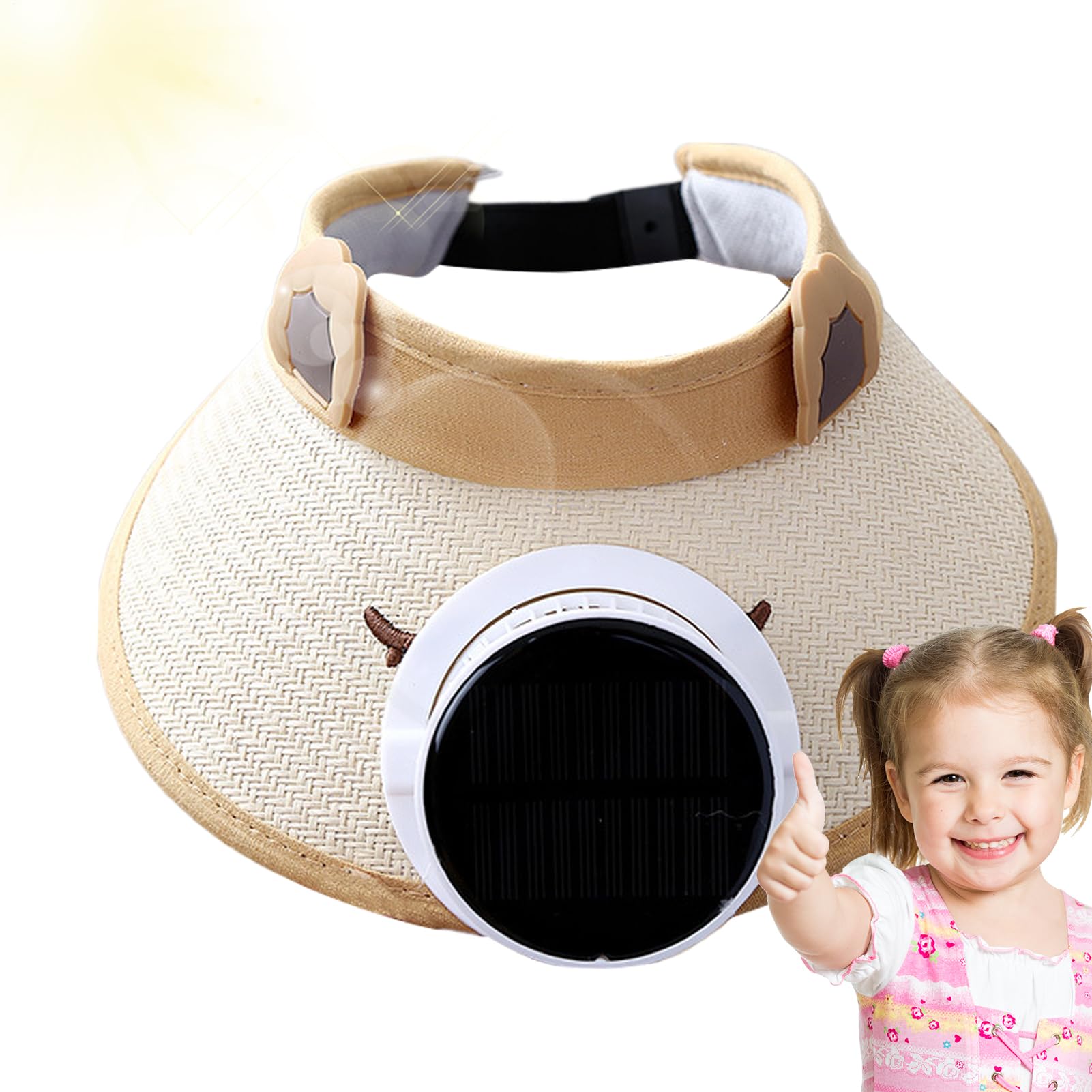 Ventilateur solaire respirant réglable pour camping et cyclisme