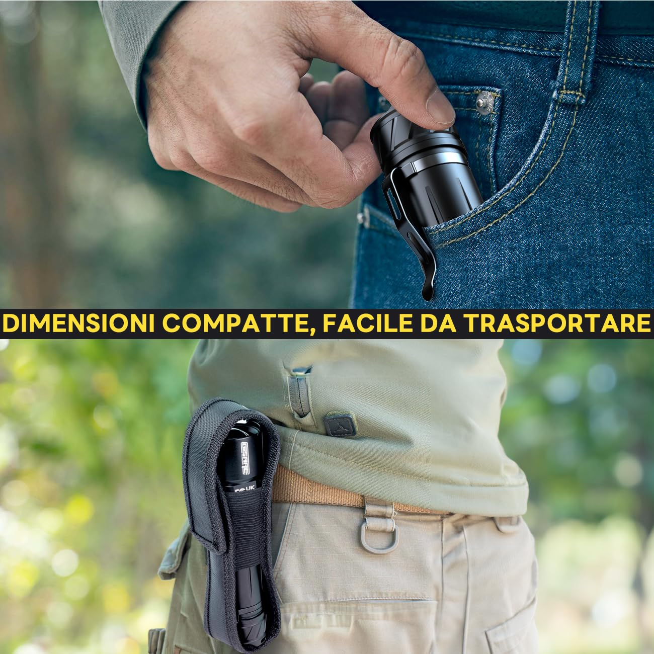 Gisaae Torcia Led Potente Professionale, 10000 Lumens Usb Torcia Led Ricaricabile Con Batteria 26650, 5 Modalità Type-C Torcia Ricaricabile Potente