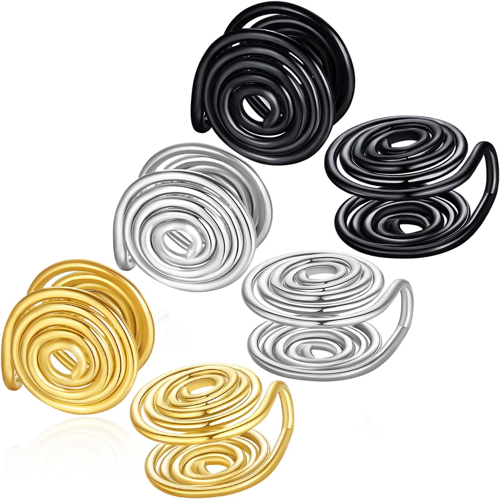 12MM 15MM Pressure Earrings for Keloids, Keloid Earrings Pressure Clip On Earring, Ear Cuff, Stainless Steel Spiral Non-pierced Earrings