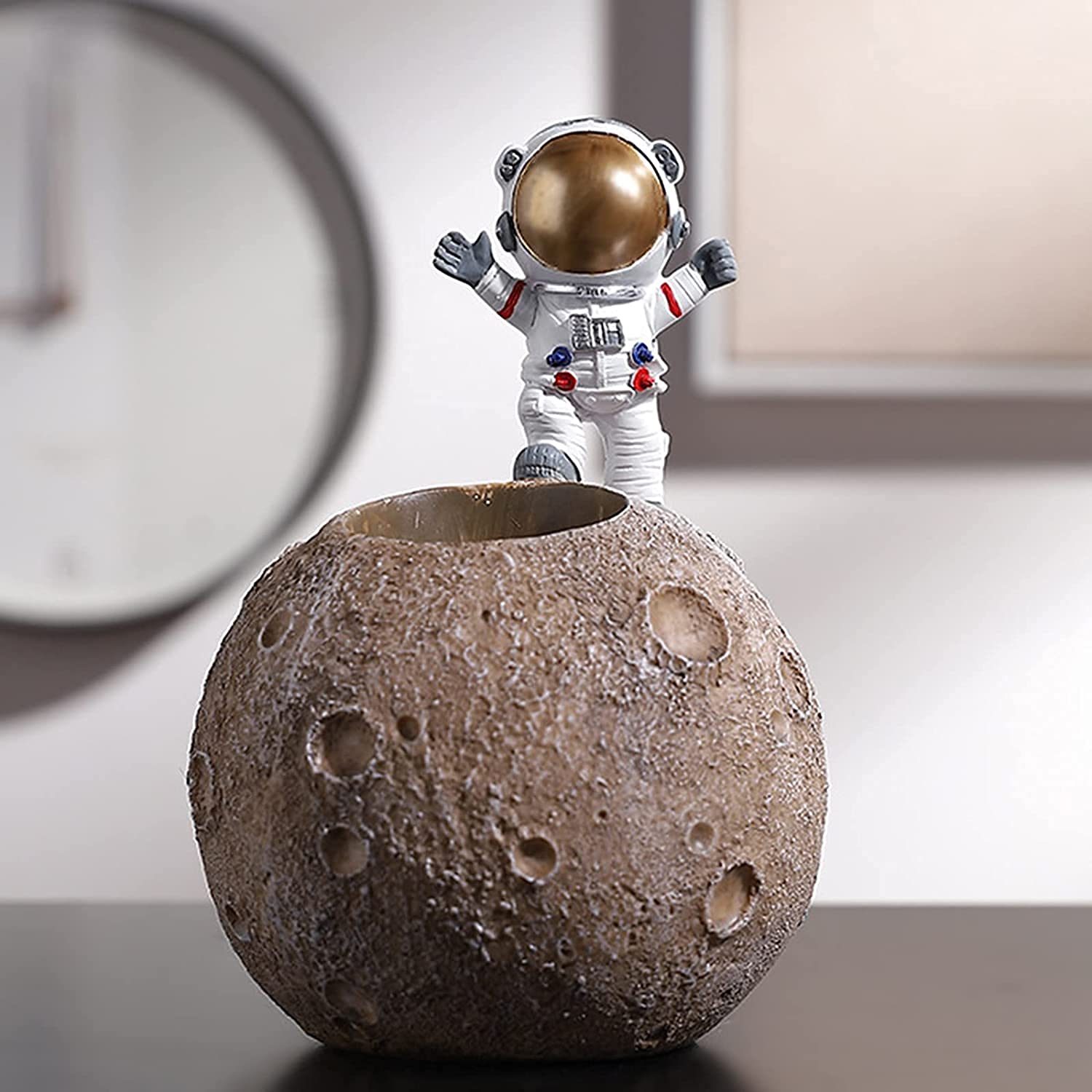Figura de astronauta de resina, estatua de astronauta, escultura de astronauta, estatua de espacio exterior para decoración del hogar, adorno de oficina, estilo B