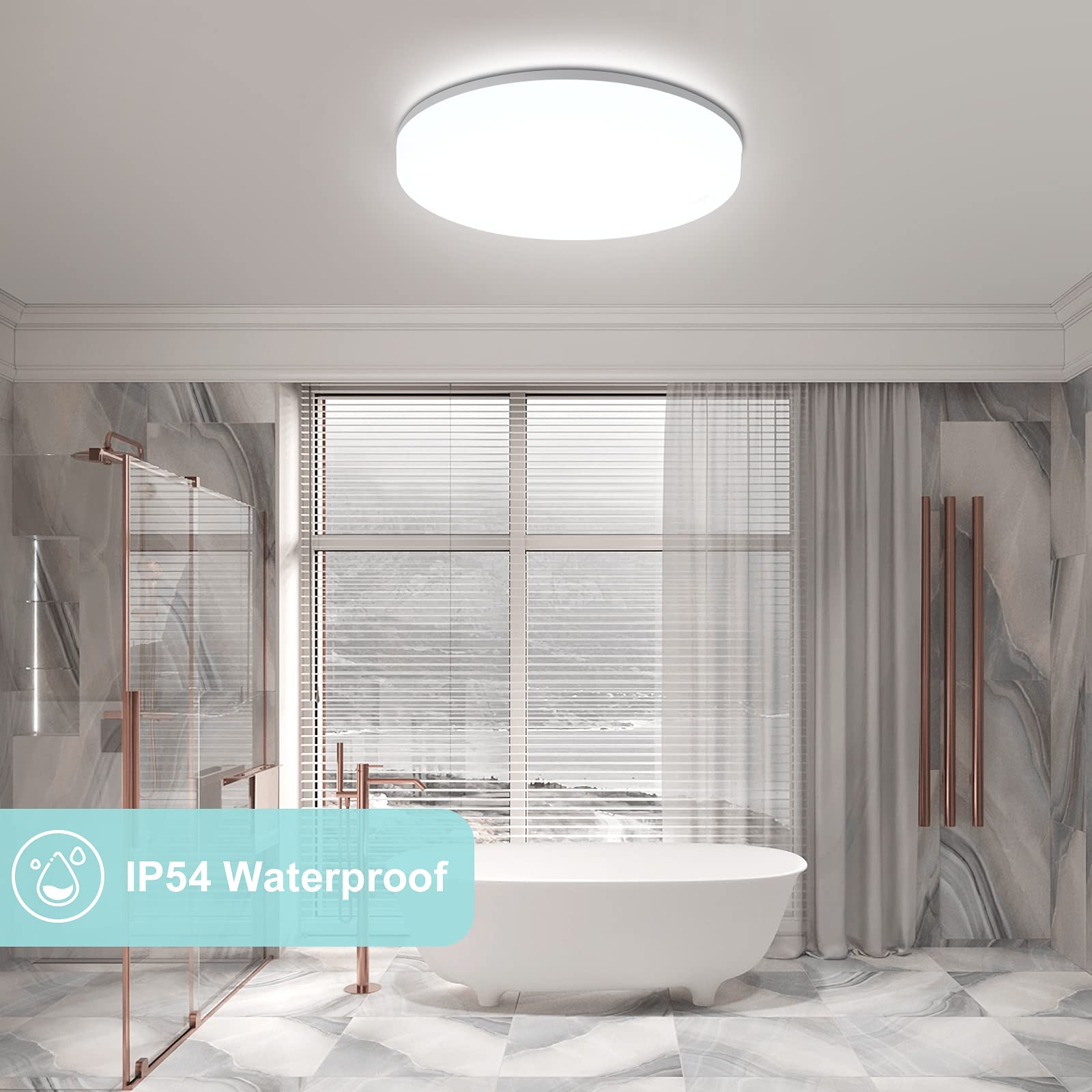 Plafoniera LED Da Soffitto 24W | 2400 Lumen | Bianco Freddo 6000K | Per Cucina, Bagno, Soggiorno