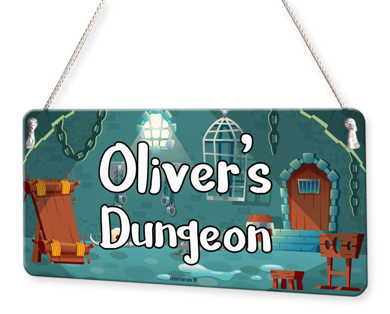 Beenanas Medieval Dungeon Personalised Childs Bedroom Door Sign Name Plaque