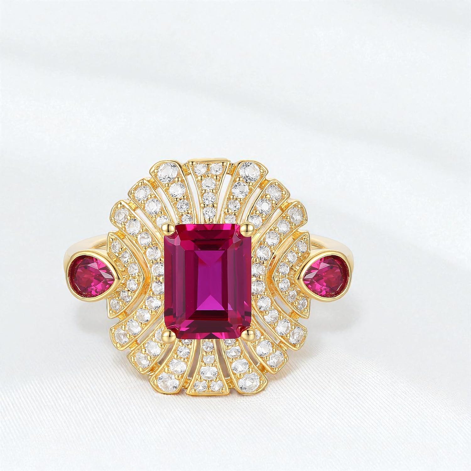 Sterling Silver Lab Created Cocktail Ring