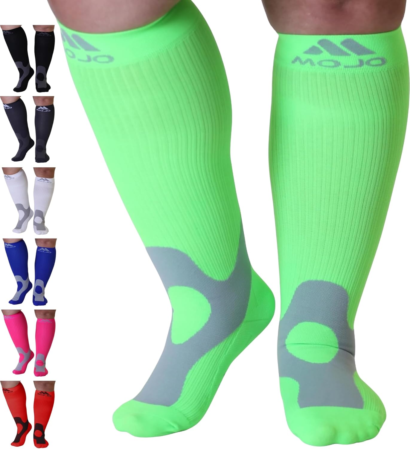 Mojo Medical Compression Socks for Women and Men 20-30mmHg, Knee High for Pain & Veins Circulation, A601R