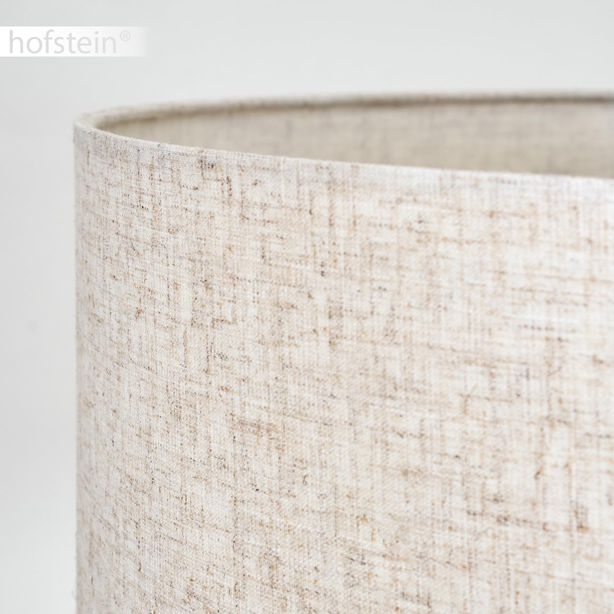 Stehleuchte Bassagoda, Stehlampe aus Metall/Stoff in Schwarz/Beige, Leuchte im skandinavischen Design mit rundem Schirm (Ø 40 cm) u. Fußschalter, Höhe 158 cm, 1 x E27, ohne Leuchtmittel