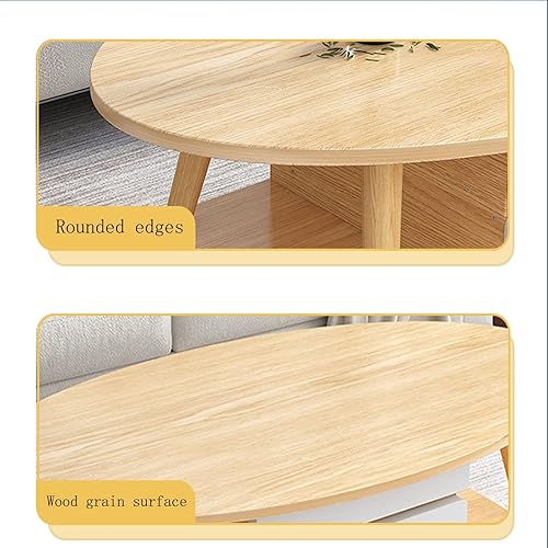 Miniatura 6 de IMPREC Mesa de sofá, mesa de centro con forma de gota de agua con estante de almacenamiento de 2 niveles, mesa de pared para sala de estar, comedor,