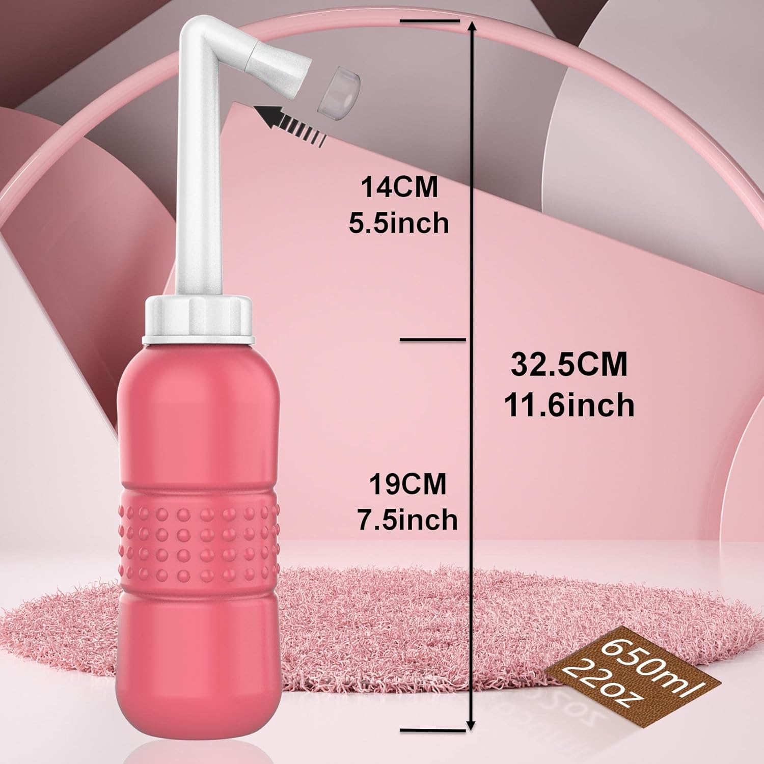 2PCS-Pack Portable Bidet for Travel Bidet Bottle+ Green Pocket Cleaner Backpack Camping Bidets , with Water Seal Cap + Storage Bag ,Peri Bottle for Postpartum Essentials