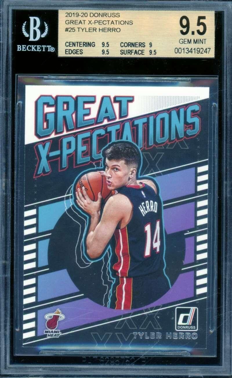 Tyler Herro Rookie Card 2019-20 Donruss Great X-Pectations #25 BGS 9.5 - Basketball Slabbed Rookie Cards