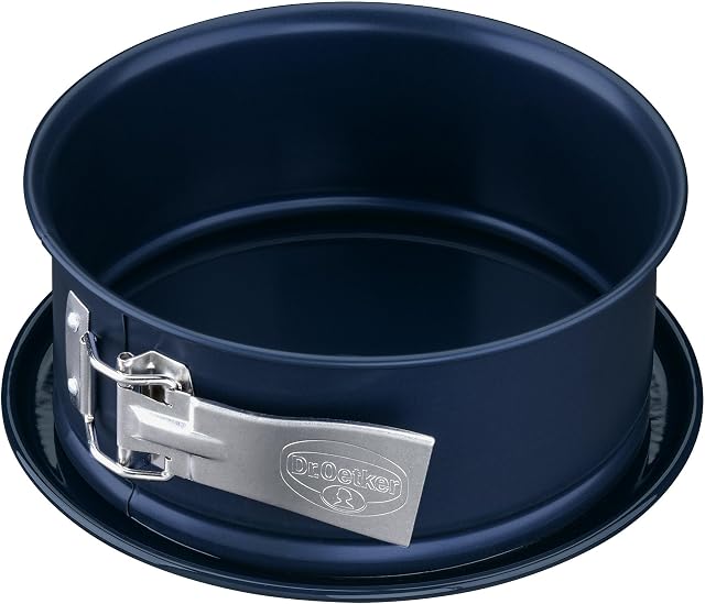 Dr. Oetker Forma tortownicza Ø 18 cm BACKLIEBE EMAILLE, forma do pieczenia okrągłych ciast, forma do ciasta z odpornym na przecięcie i zarysowania emaliowanym dnem do serwowania, forma z