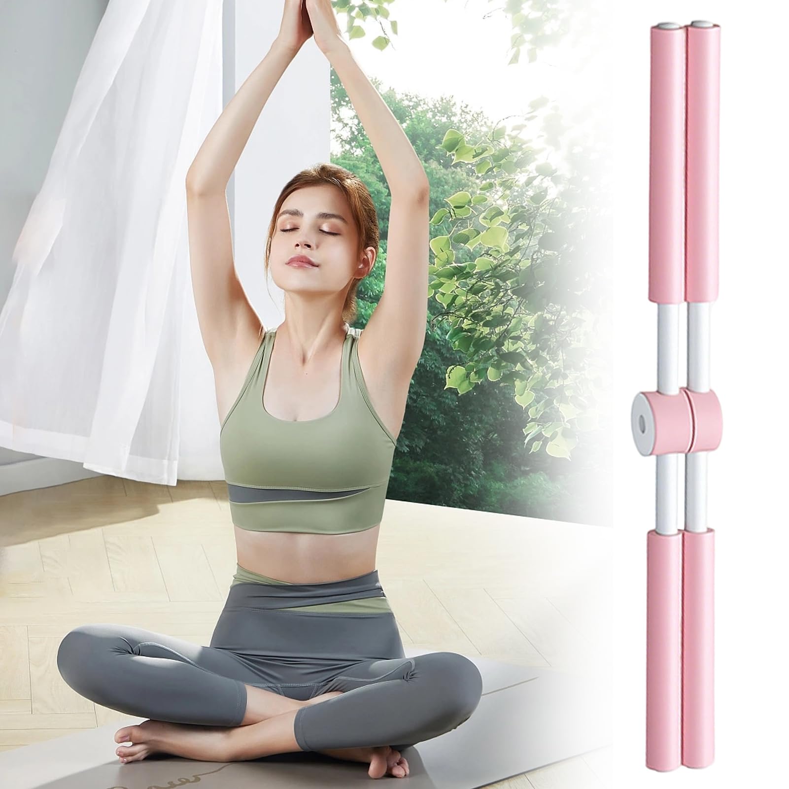 Haltungskorrektor Yoga Kreuzstab,Rückenstrecker Frauen,Nacken und Rücken Trainingsgerät für Zuhause Fitness - Für Zuhause Unterwegs Büro