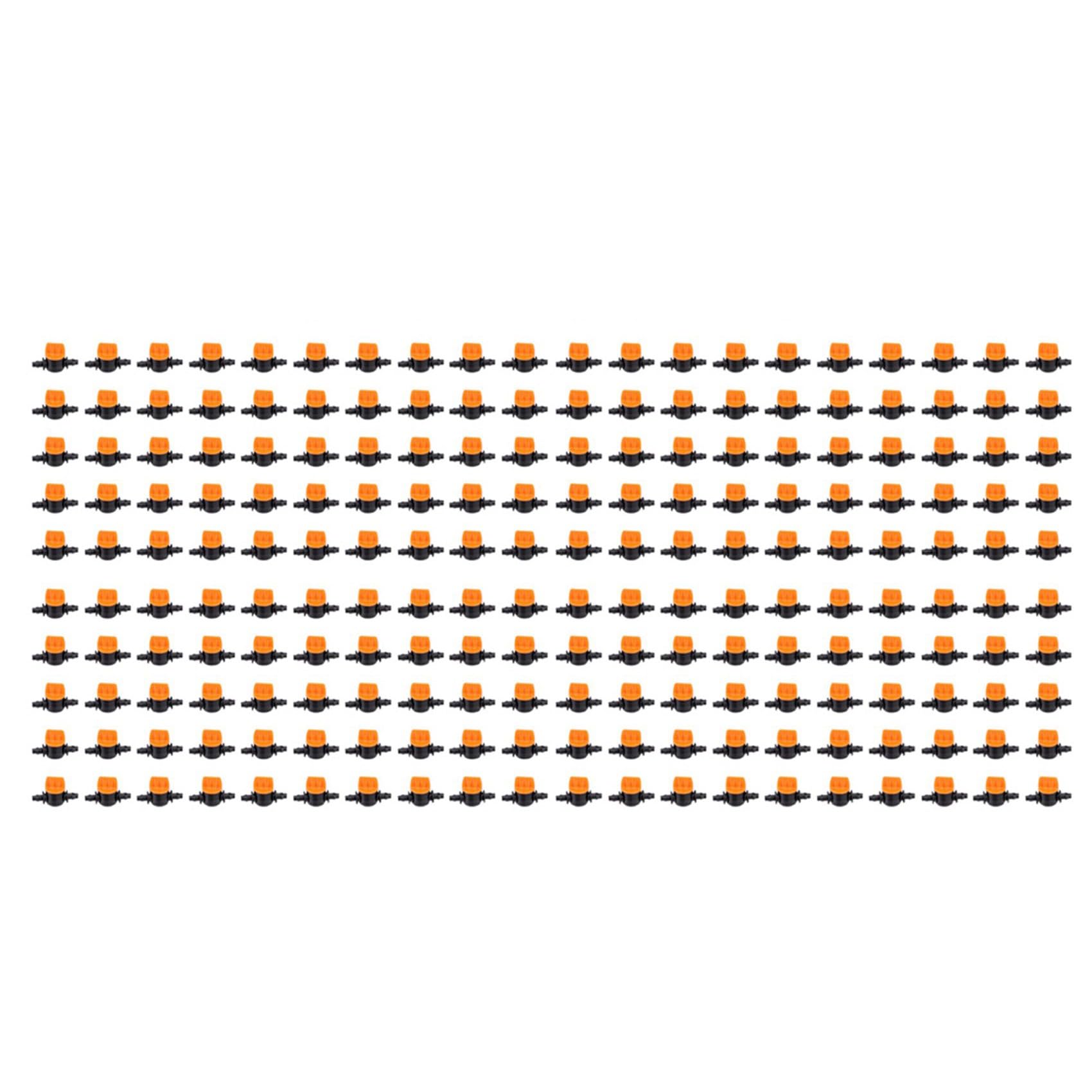 Jnchdghwa Orange 200Pcs 1/4Inch Pipe Mini Valve 4/7Mm Hose Controller Barbed Adapter Agriculture Drip Irrigation Watering System Fitting