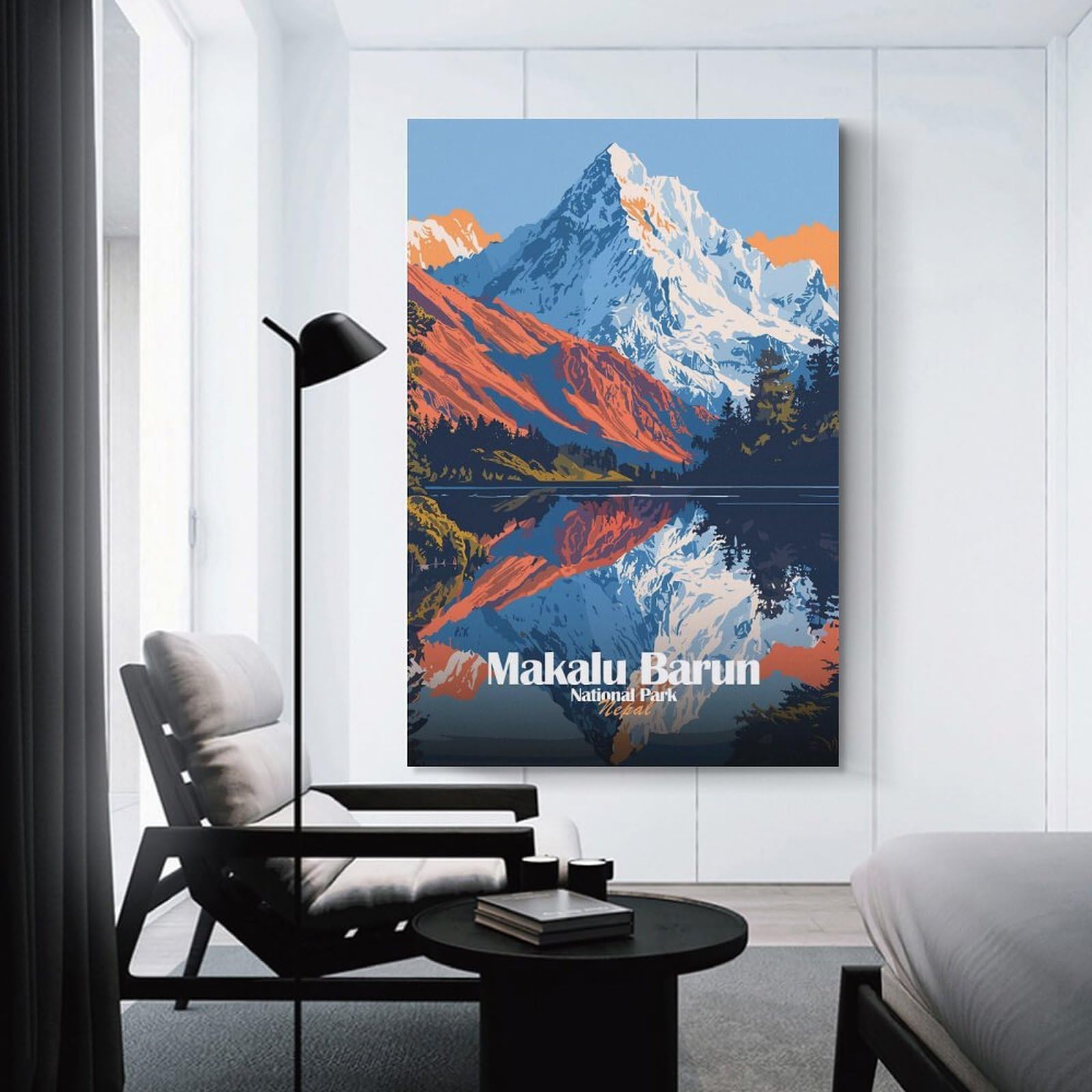 Junmoney Room Decor Wall Art Makalu Barun National Park, 24x36inch(60x90cm), for Hallway, Bedroom Or Modern Interiors, Gift Idea for Housewarming And Birthdays