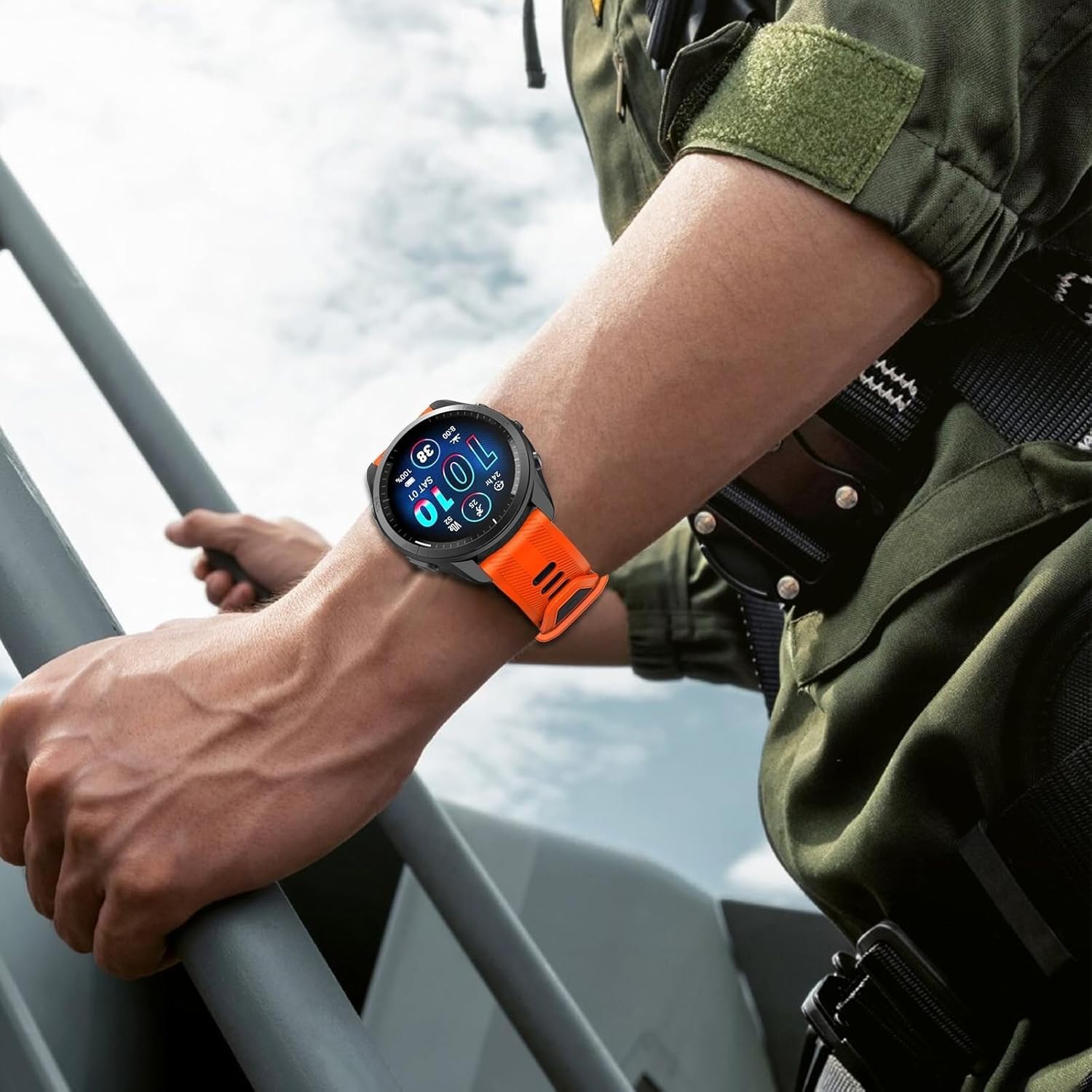 For Garmin Watch Band Forerunner 965/955/ 945/935,Soft Silicone 22mm Replacement Bands Compatible With Fenix 5/ Fenix 5 Plus/Fenix 6/ Fenix 6 Pro/Approach S60