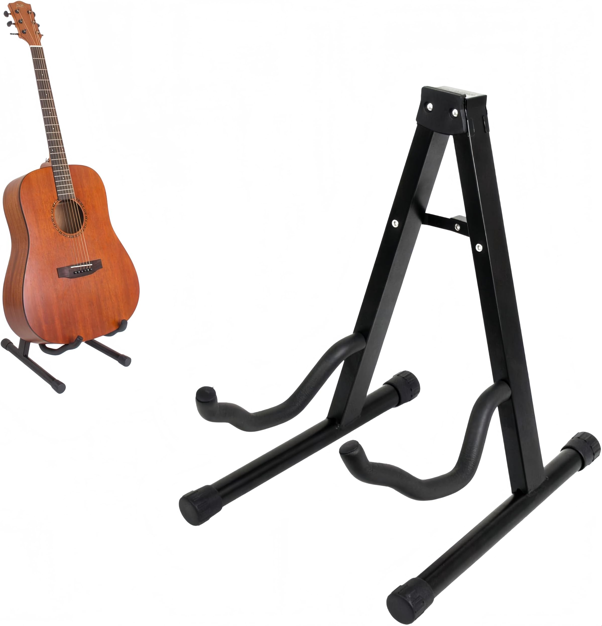 Guitar Stand Folding Universal A Frame For All Guitars Acoustic Classic Electric Bass Travel - Black