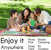 Vista 7 de Mantas de picnic impermeables plegables extra grandes, 80 x 80 pulgadas, manta de playa al aire libre, impermeable, a prueba de arena, 3 capas