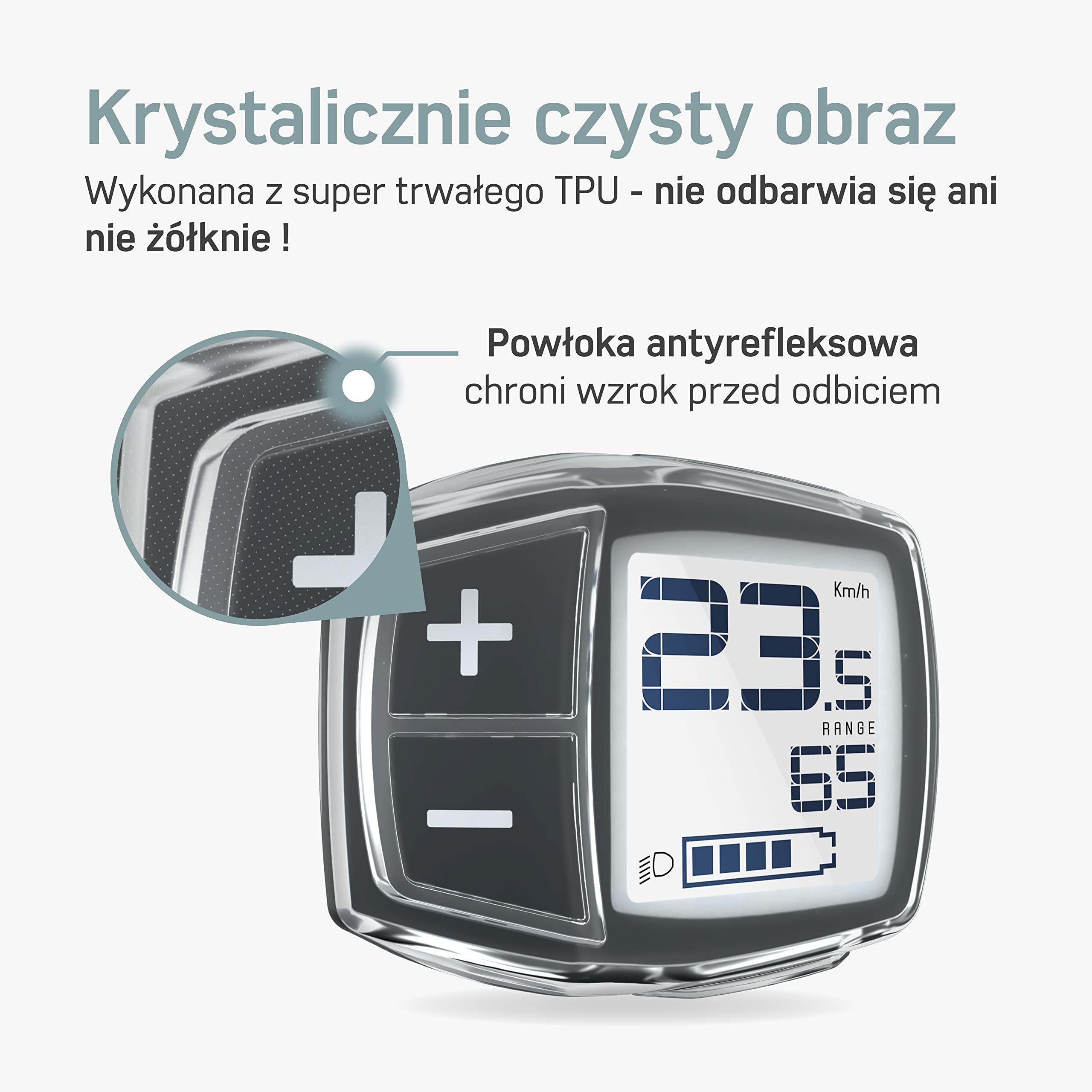 Osłona wyświetlacza Borgen - pasuje do osłony Bosch Purion - akcesoria do wyświetlacza roweru elektrycznego - w 100% przezroczysta, wodoodporna | ochrona wyświetlacza e-bike