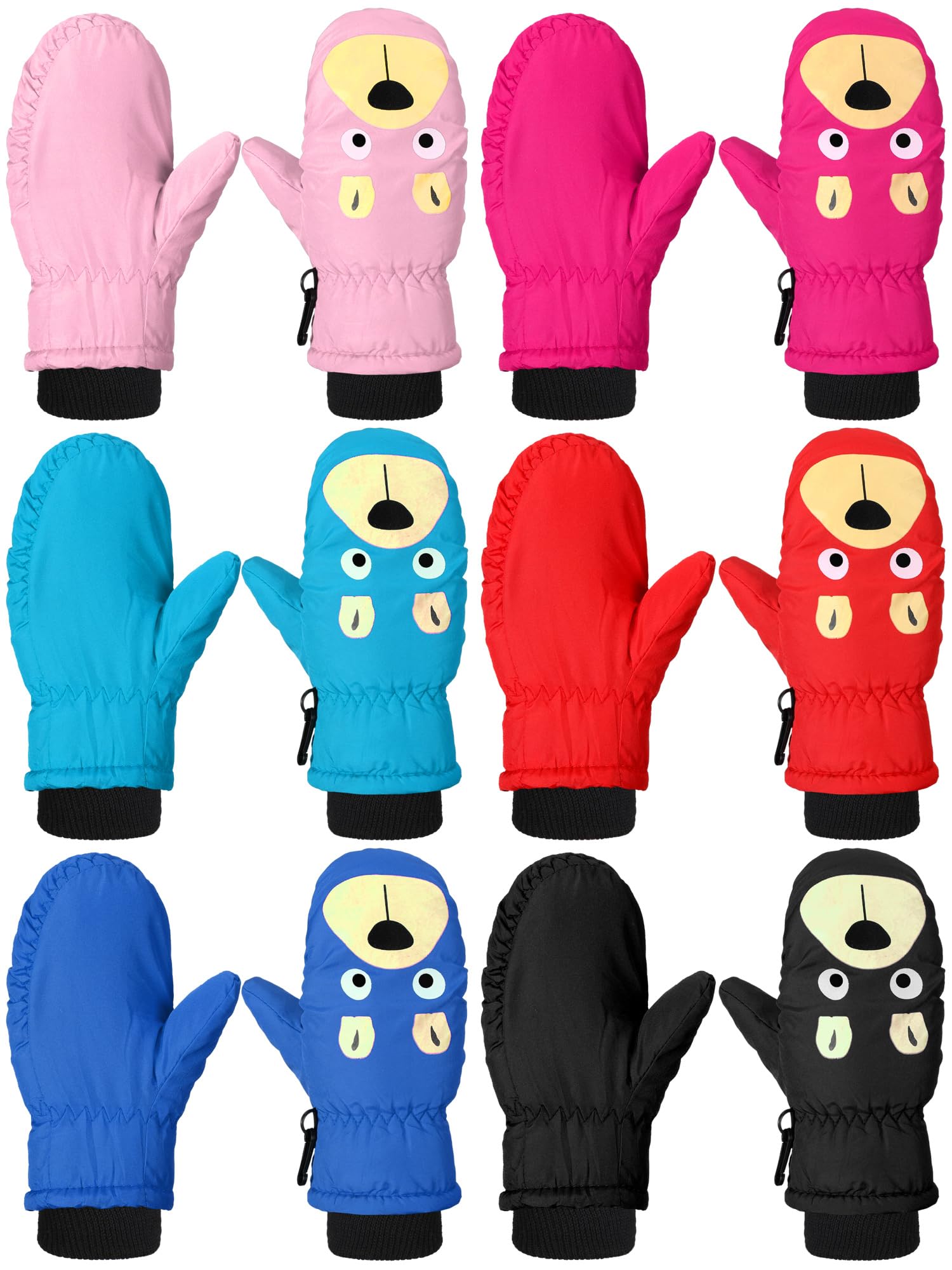 SATINIOR 6 Pairs Kids Snow Mittens