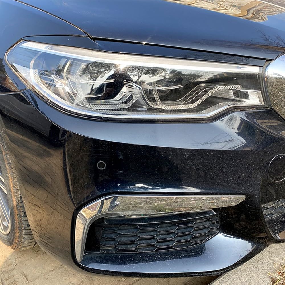 Frontscheinwerfer-Augenbrauen für 5er-Serie G30 G31 G38 F90 M5, Carbon-Schwarz/glänzend Schwarz