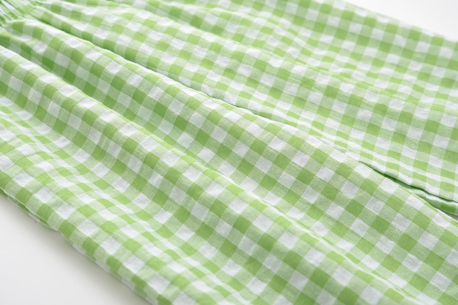 BINIDUCKLING Toddler Pull Up Loose Gingham Girls Pants 2-9 Years - Image 9