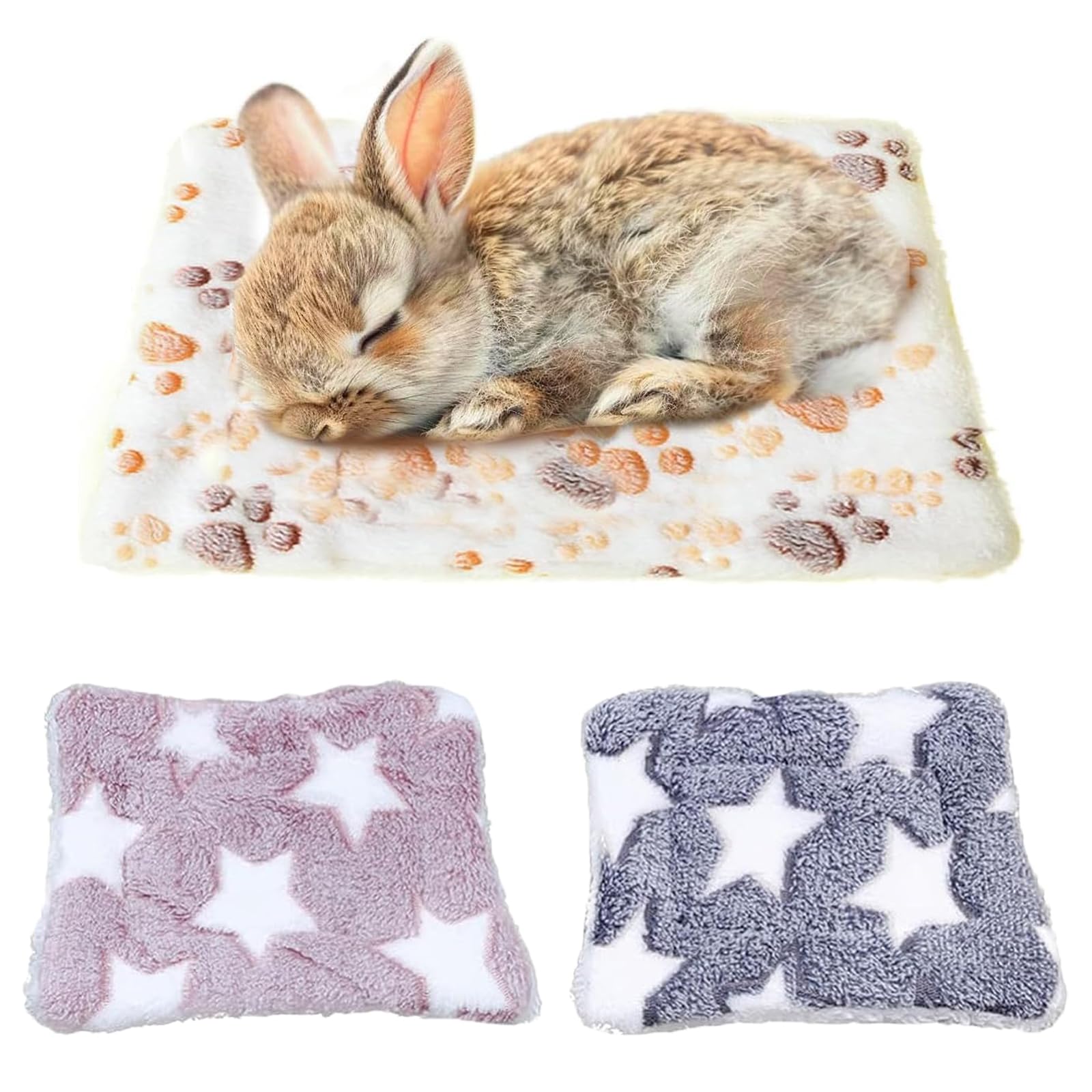 Lot De 3 Tapis De Couchage En Peluche Pour Petit Animal - Couverture Chaude Et Moelleuse En