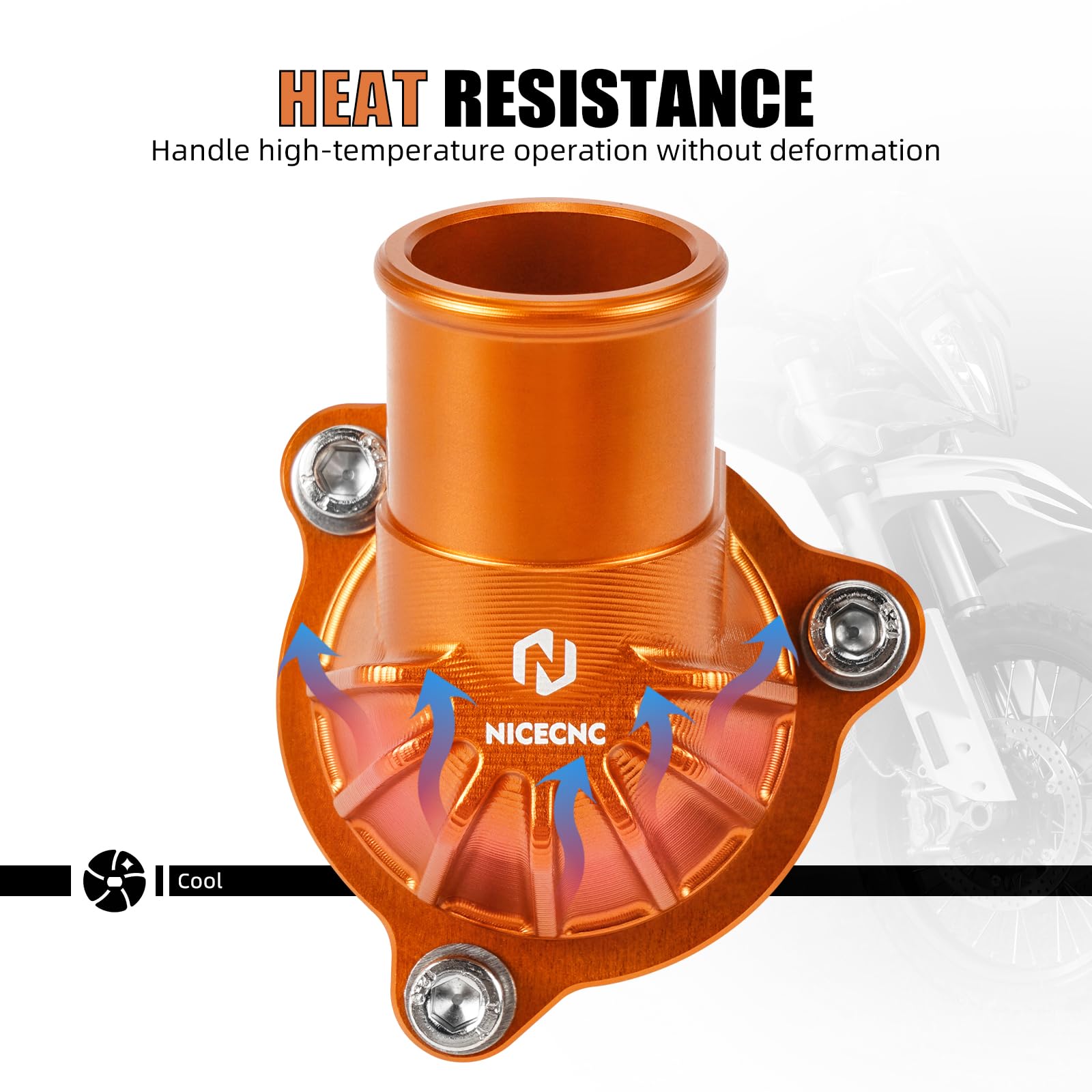 NICECNC Couvercle de boîtier de thermostatCompatibile with Norden 901/Expedition 2022-2024, 790 890 Duke/R 2018-2024, raccord de tuyau d'eau, remplacement pour 63535019000, 63535019200, voir