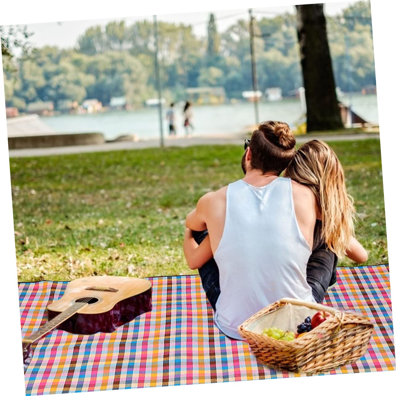 Garneck Tappetino da Picnic in Acrilico Spesso Cinghie, Protezione da Insetti e Macchie, per Campeggio e Attività All'aperto, Resistente e Confortevole
