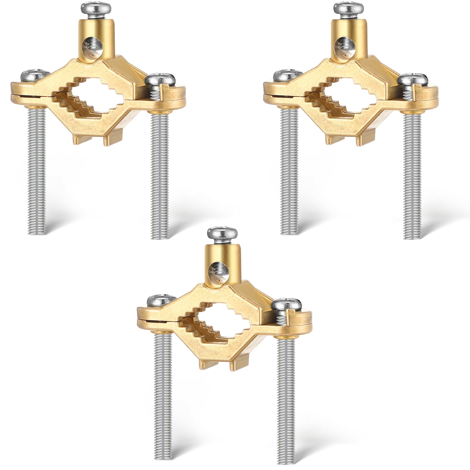 Feekoon 3 Pcs Ground Clamp 1/2-1 Conduit Fitting, Copper Alloy Wire Clamp Conduit Fitting, for Bonding Ground Wire to Water Pipe or Steel