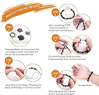 Vista 6 de GEM-Inside - Cuentas ovaladas de ágata de ónix de Botsuana marrón natural, de 0.315 x 0.472 in, para hacer joyas, suministros de manualidades hechos