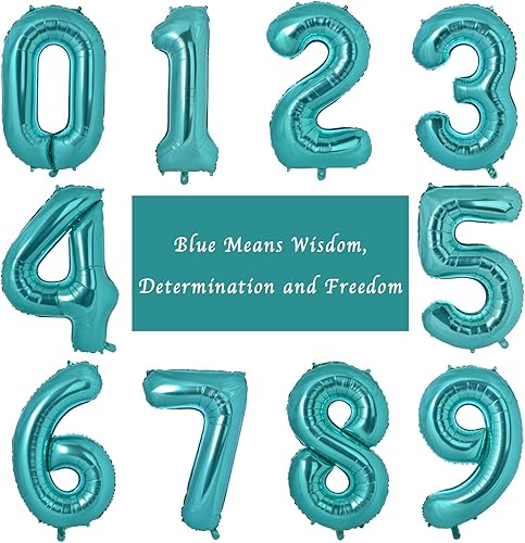 Miniatura 2 de Globos gigantes de 40 pulgadas de color verde azulado con número 2, globo gigante de Mylar de aluminio digital para decoración de fiesta de