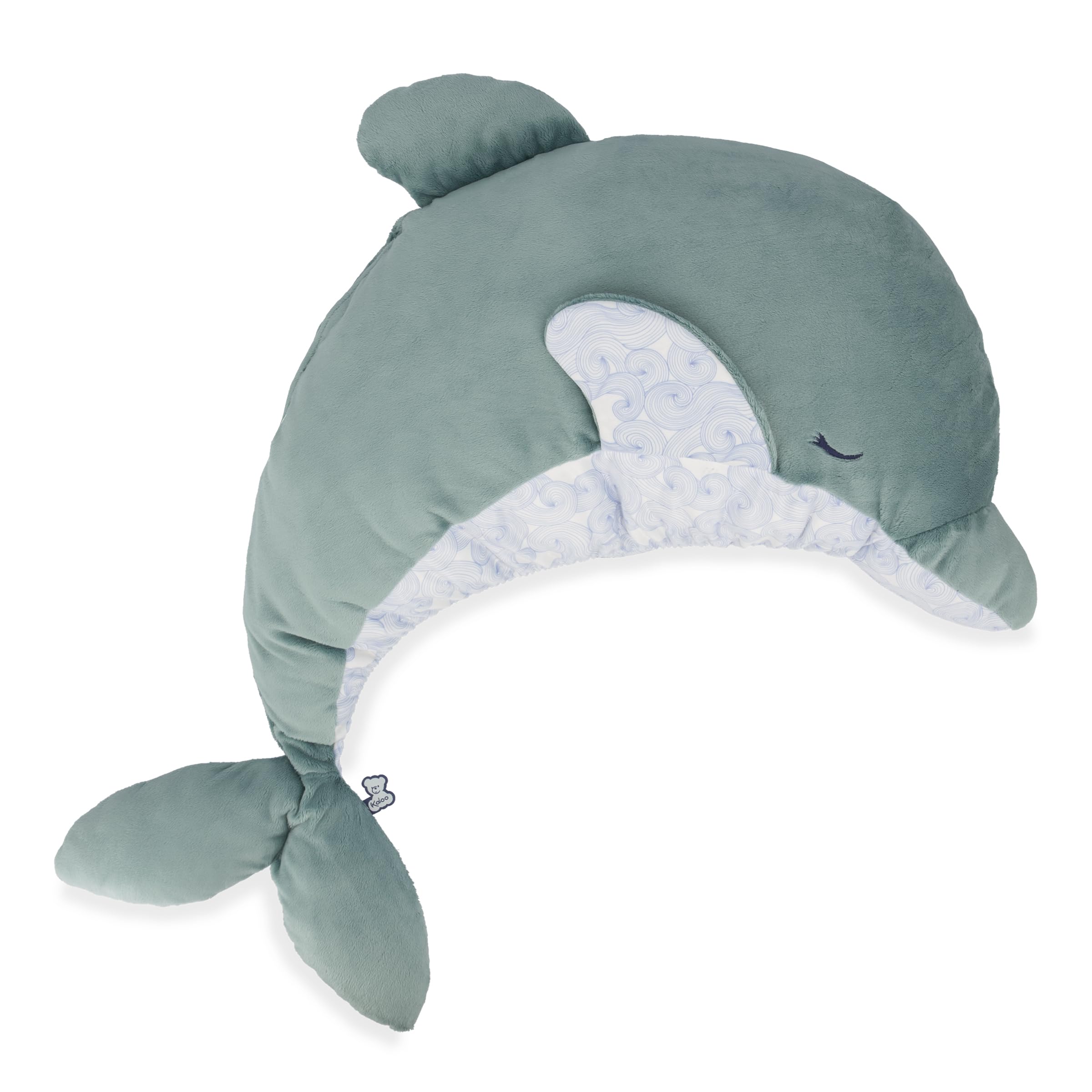 KALOO - Petit Calme - Peluche Delfín Verde 60 cm - Peluche Calmante Bebé - Peluche Suave Grande Evolutivo con Bolsita de Lavanda - Desde el Nacimiento, K211000