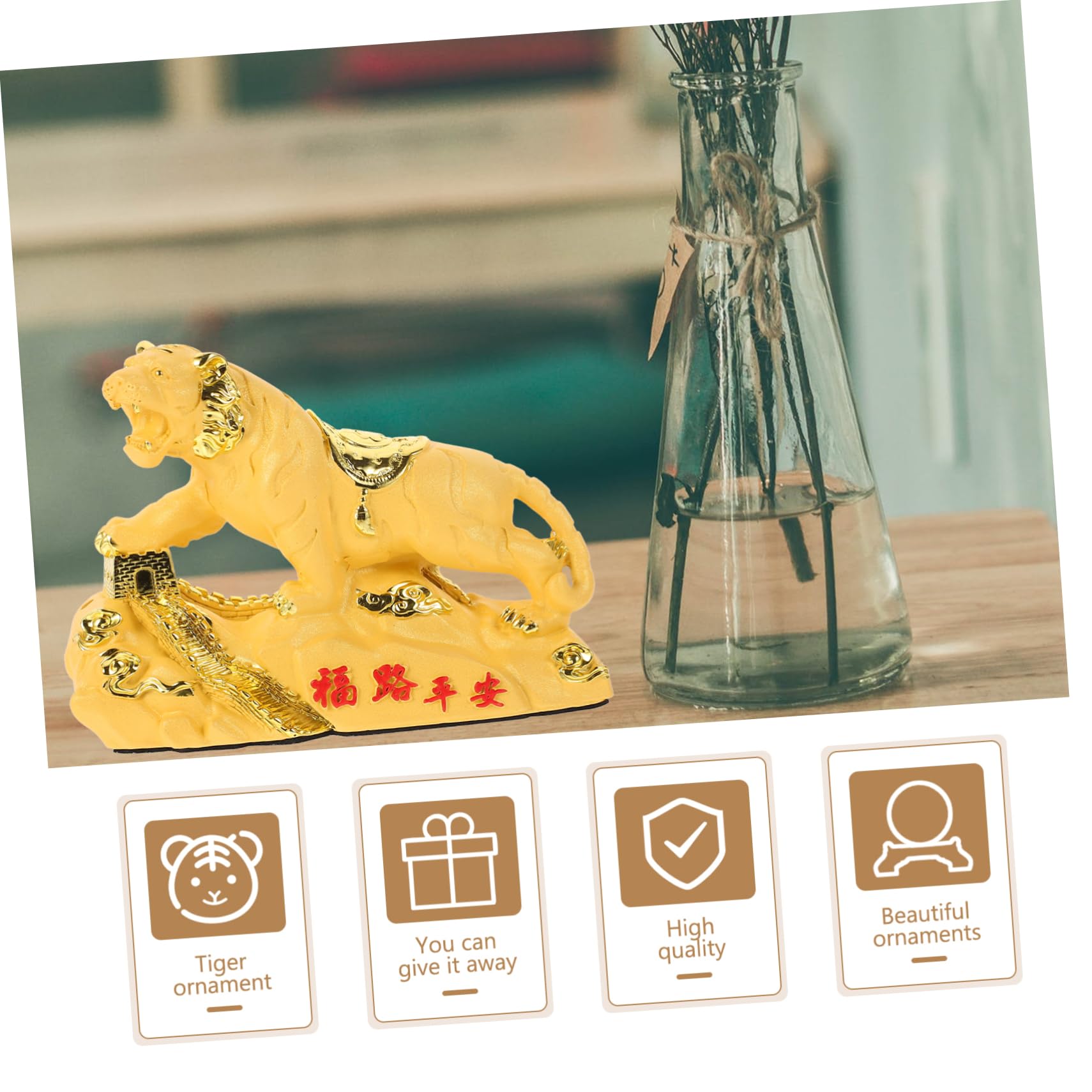 ORFOFE Harz Tiger Skulptur Ornament Home Decor Büro Schmücken Sternzeichen Tiger Kunst Tiere Figur Dekorative