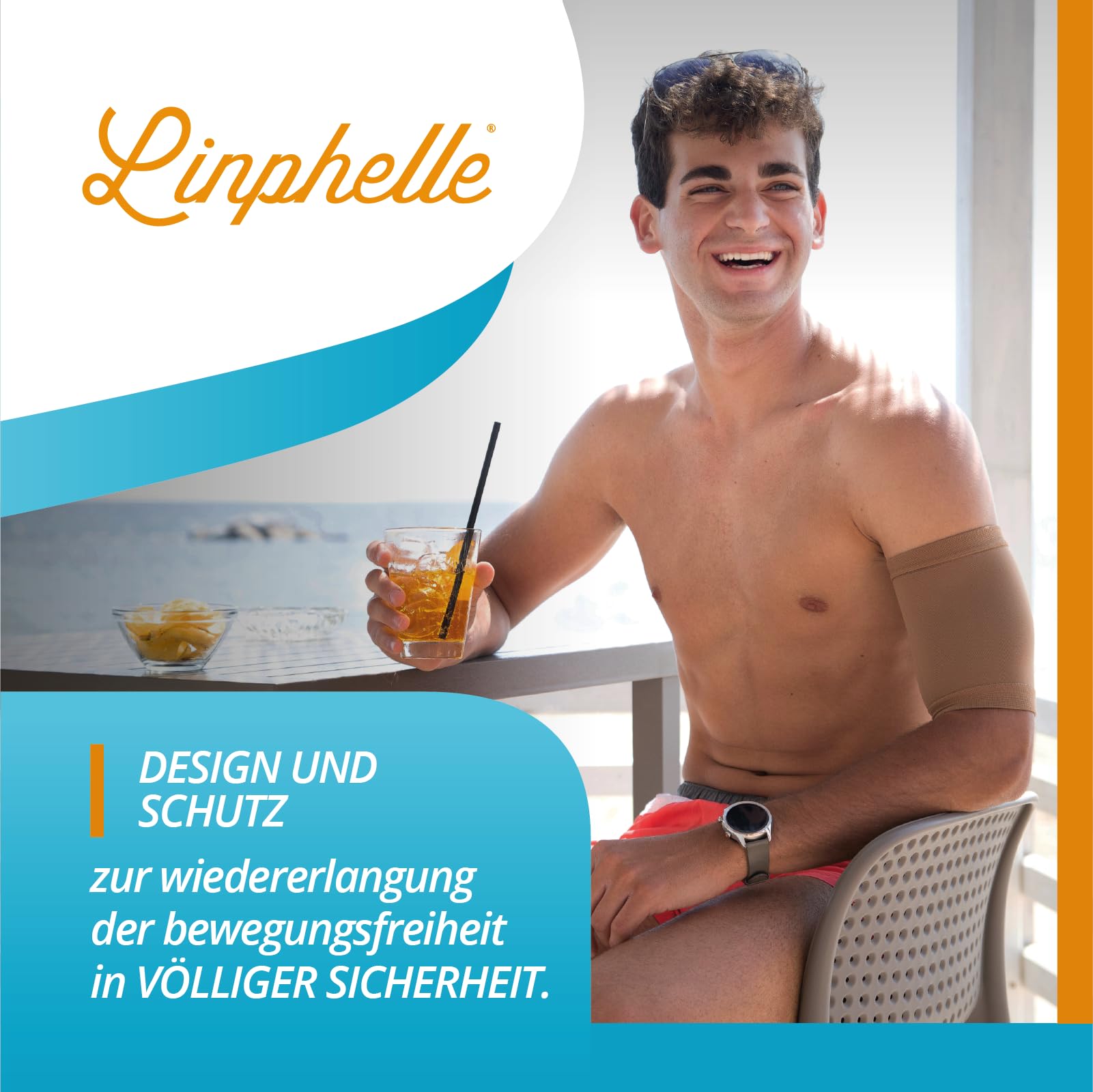 Picc Line Mikrofaser Coverpicc - Armkatheter-Abdeckband aus atmungsaktivem Design-Gewebe, Arm Sleeve ideal für PICCs, Blutzuckermessgerät und Tattoo-Abdeckung, Hibiskus, Größe L