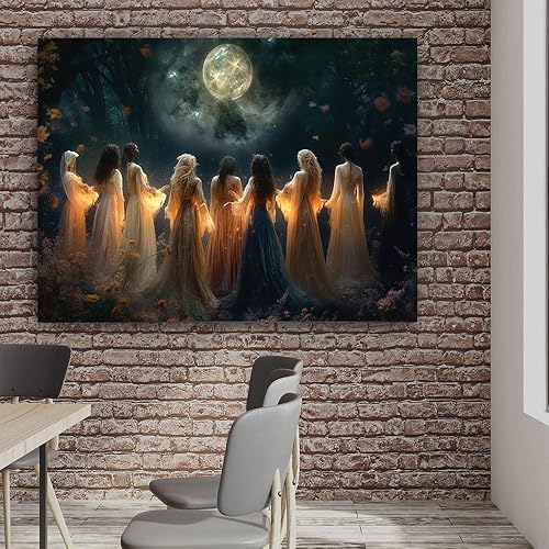 Miniatura 5 de Moon Calling Magic Witchy Ritual Mythical Wall Art Print - Póster de Halloween de bruja de invocación mística