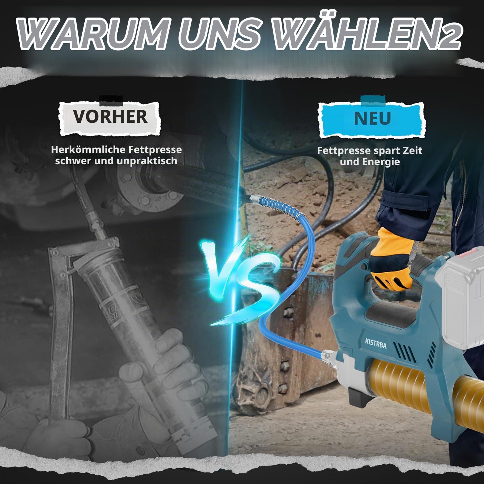 Akku Fettpresse für Makita 18V Akku, Bürstenloser Motor, Ohne Akku