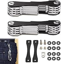 ZDL 2 Pieces Key Organizer, Unisex Keychain, Wallet Hold, Men's Keychain, Brand Key Holder Key Organizer for Home, Car, Motorcycle, Black, L