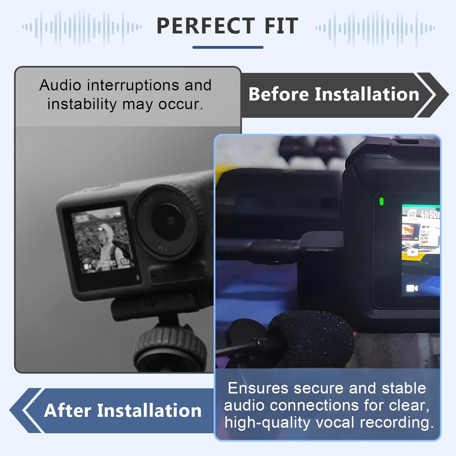 3.5mm Audio Adapter for DJI Osmo Action 5Pro Mic Audio Adapter for Action 4 Microphone Audio Input Enhanced with Type-C（for Charging）